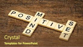  Presentation with personal development - Presentation theme enhanced with positive-mindset-crossword-in-ivory background and a tawny brown colored foreground