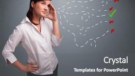  Presentation with wrong and right way - Amazing presentation having positive negative - beautiful young woman choosing backdrop and a gray colored foreground