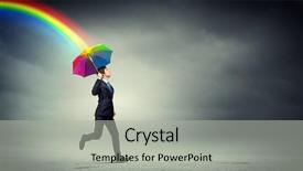  Presentation with umbrella - Theme having raw yellowfin tuna steak isolated background and a coral colored foreground.