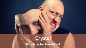  Presentation with facial - Amazing PPT layouts having positive negative - man taking off his happy backdrop and a coral colored foreground