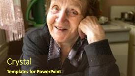  Presentation with older woman - Beautiful presentation theme featuring positive-older-woman backdrop and a tawny brown colored foreground