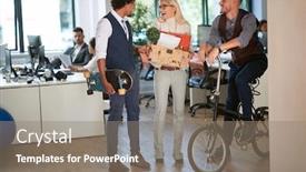  Presentation with outcome - Audience pleasing slide deck consisting of positive-outcome-of-a-meeting backdrop and a gray colored foreground