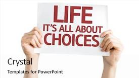  Presentation with psychology - PPT layouts with positive psychology - life is all about choices background and a sky blue colored foreground