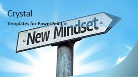  Presentation with mindset - Colorful theme enhanced with positive psychology - new mindset sign backdrop and a light blue colored foreground
