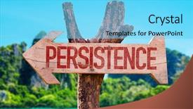  Presentation with persistence - Beautiful PPT theme featuring positive psychology - persistence arrow with beach background backdrop and a light blue colored foreground