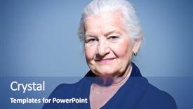  Presentation with old age - Beautiful slides featuring positive psychology - portrait of a beautiful smiling backdrop and a ocean colored foreground