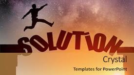  Presentation with sunrise - Presentation theme consisting of positive psychology - silhouette of businessman over sunrise background and a yellow colored foreground