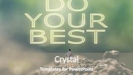  Presentation with stand - Slide deck enhanced with positive psychology strengths - concept of with a person background and a  colored foreground