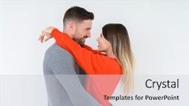  Presentation with romantic love - Beautiful PPT theme featuring positive relationships - beautiful young couple in love backdrop and a light gray colored foreground