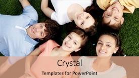  Presentation with teens - Theme having positive relationships - high angle view of five background and a  colored foreground