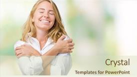  Presentation with self care - Audience pleasing PPT theme consisting of positive smiling confident self love backdrop and a soft green colored foreground