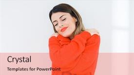  Presentation with self love - Presentation design consisting of positive smiling confident self love background and a red colored foreground