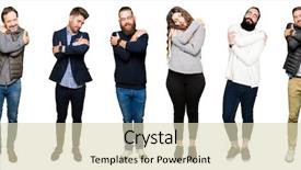  Presentation with 3d white people pushing - Beautiful PPT layouts featuring positive smiling confident self love backdrop and a  colored foreground