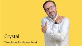  Presentation with senior care - Audience pleasing PPT theme consisting of positive smiling confident self backdrop and a yellow colored foreground