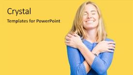  Presentation with self care - Slide set consisting of positive smiling confident self background and a yellow colored foreground