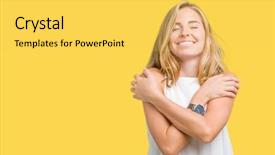  Presentation with self care - Slides having positive smiling confident self background and a yellow colored foreground