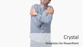  Presentation with senior care - PPT theme having positive smiling confident self background and a white colored foreground