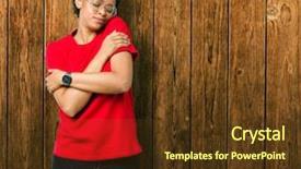  Presentation with self care - Slides featuring positive smiling confident self background and a tawny brown colored foreground