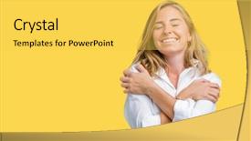  Presentation with self love - Slide set having positive smiling confident self background and a  colored foreground