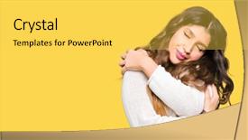  Presentation with confident love - Presentation design featuring positive smiling confident self background and a yellow colored foreground
