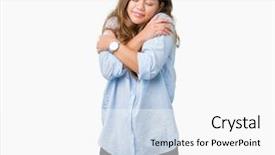  Presentation with confident love - PPT theme featuring positive smiling confident self background and a white colored foreground