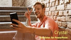  Presentation with ginger - Theme consisting of positive-smiling-young-ginger-man background and a red colored foreground