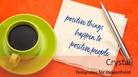  Presentation with napkin - Beautiful PPT layouts featuring positive things happen to positive backdrop and a red colored foreground