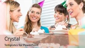  Presentation with birthday celebration - Presentation design with positive thinking and sense background and a coral colored foreground