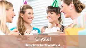  Presentation with birthday celebration - Presentation enhanced with positive thinking and sense background and a coral colored foreground