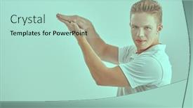  Presentation with harmony - Theme with positive-young-man-in-white background and a  colored foreground