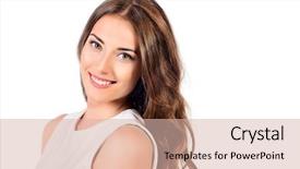  Presentation with cosmetics beauty - Cool new presentation with positive young woman in white backdrop and a lemonade colored foreground