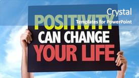  Presentation with positivity - Audience pleasing PPT theme consisting of positivity can change your life backdrop and a teal colored foreground