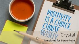  Presentation with positive mindset - Slide set featuring positivity-is-a-choice-choose background and a mint green colored foreground