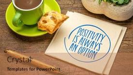  Presentation with positive mindset - PPT theme consisting of positivity-is-always-an-option and a coral colored foreground