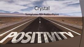  Presentation with positivity - Theme with positivity written on desert road background and a light gray colored foreground