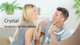  Presentation with possession - Cool new slide set with possessions - couple fighting over possession backdrop and a soft green colored foreground