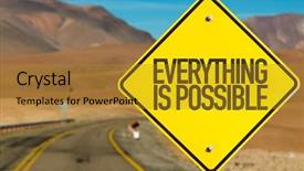  Presentation with everything - Beautiful PPT theme featuring possibile - everything is possible sign backdrop and a gold colored foreground