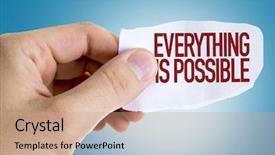  Presentation with everything - Slide deck with possibile - everything is possible background and a coral colored foreground