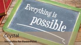  Presentation with rustic blackboard - Slide deck featuring possibile - everything is possible sign background and a coral colored foreground