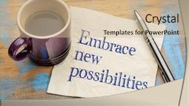  Presentation with possibilities - Colorful slide set enhanced with possible - embrace new possibilities - handwriting backdrop and a soft green colored foreground