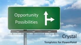  Presentation with possibilities - PPT theme enhanced with possible - opportunity and possibilities written background and a light blue colored foreground