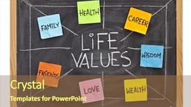  Presentation with family values - Cool new PPT theme with possible life values - career family backdrop and a tawny brown colored foreground