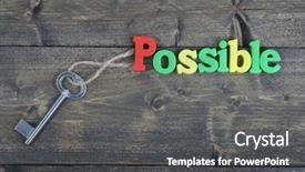  Presentation with possible - Presentation theme having possible-word-on-wooden-table background and a dark gray colored foreground