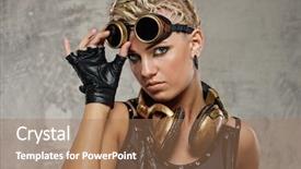  Presentation with steam - Colorful presentation enhanced with post apocalypse - close-up of attractive steam punk backdrop and a coral colored foreground