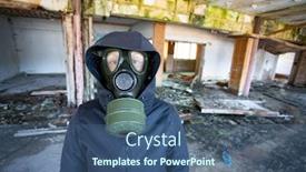  Presentation with gas - Slide deck featuring post-apocalyptic-survivor-in-gas background and a ocean colored foreground