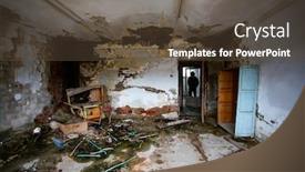  Presentation with gas - Presentation theme featuring post-apocalyptic-survivor-in-gas background and a tawny brown colored foreground