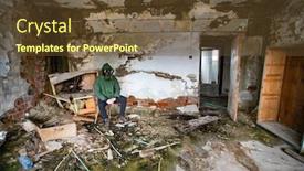  Presentation with disaster - Cool new presentation theme with post-apocalyptic-survivor-in-gas backdrop and a tawny brown colored foreground