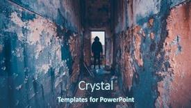  Presentation with gas - Colorful presentation design enhanced with post-apocalyptic-survivor-in-gas backdrop and a ocean colored foreground