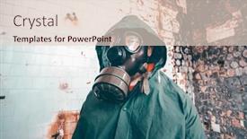  Presentation with gas - Colorful presentation enhanced with post-apocalyptic-survivor-in-gas backdrop and a lemonade colored foreground