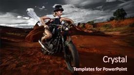  Presentation with steampunk - Slide deck having post apocalyptique - steampunk woman in top hat background and a wine colored foreground